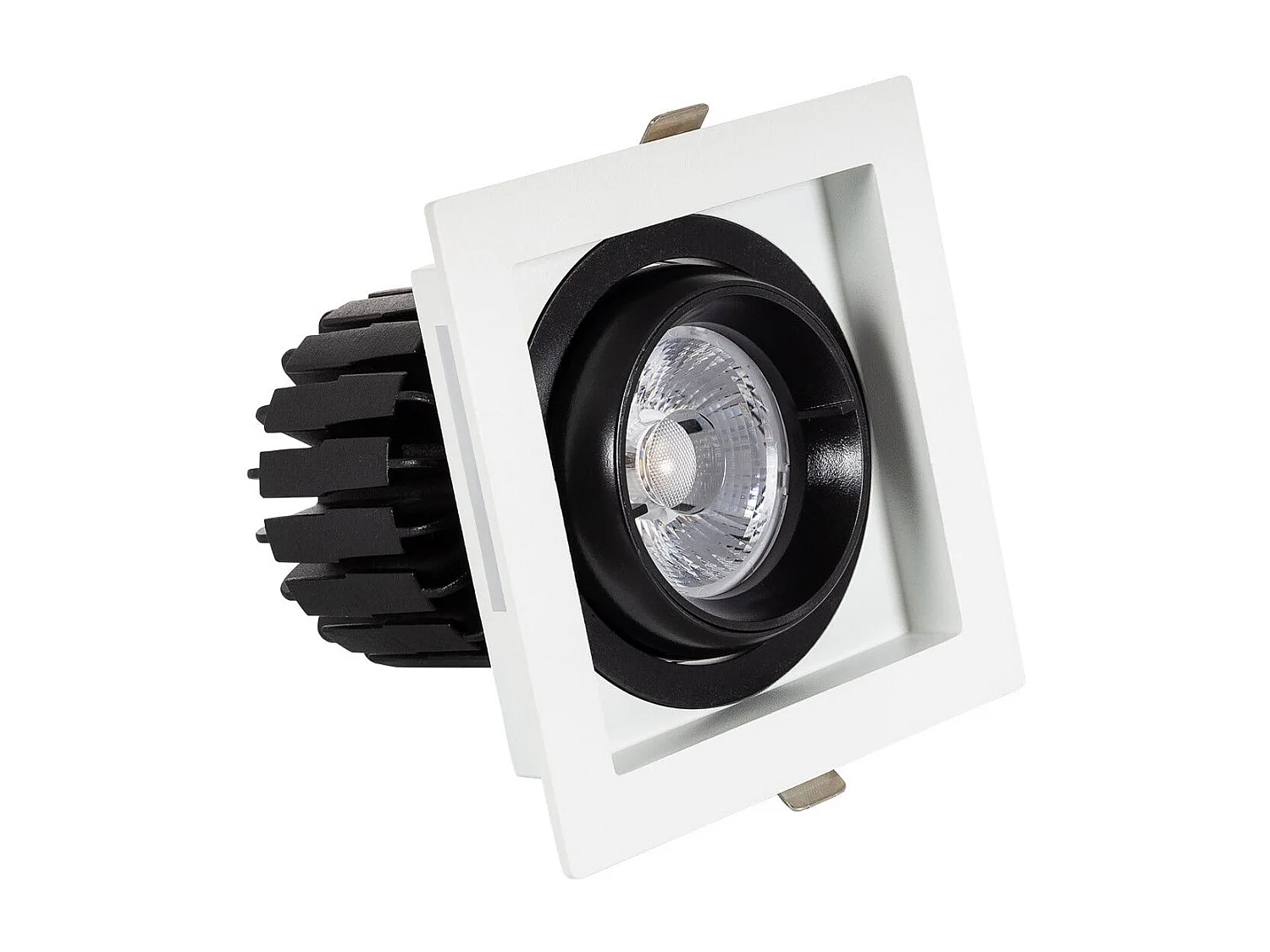 Spot LED Downlight COB Carré Orientable 360º Expert Color No Flicker CRI90 18W Coupe 125x125mm Expert Color No Flicker 6000K Blanc froid