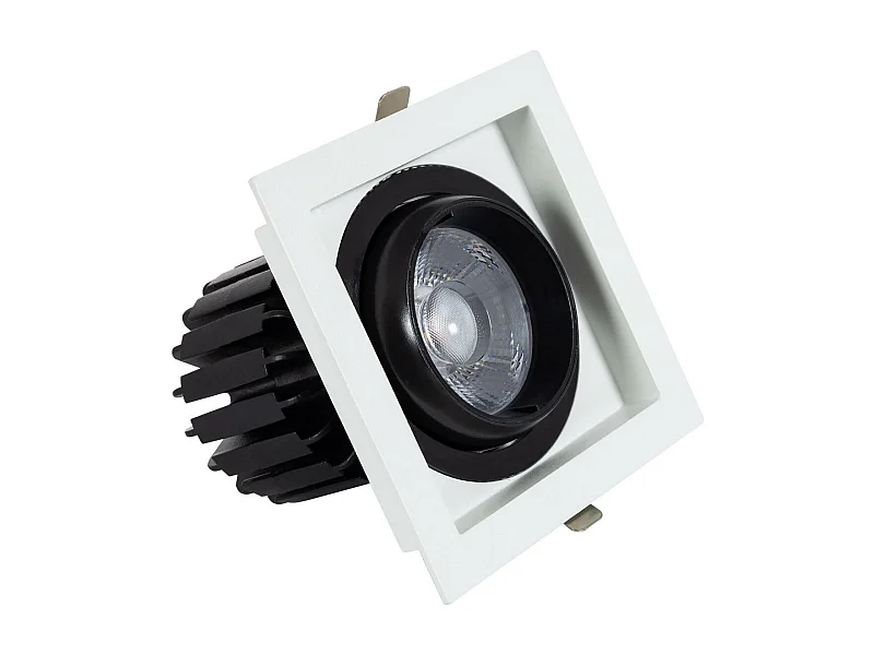 Spot LED Downlight COB Carré Orientable 360º Expert Color No Flicker CRI90 18W Coupe 125x125mm Expert Color No Flicker 6000K Blanc froid