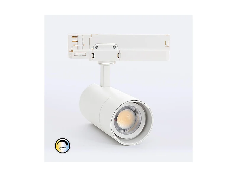 Spot LED sur Rail Triphasé 20W Wild CCT Sélectionnable Multi-Angle 24-60º Blanc