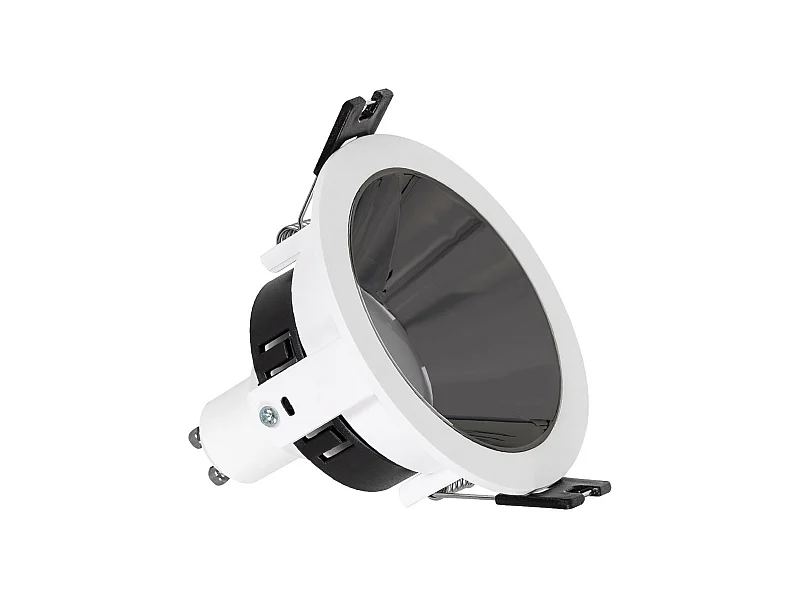 Foco Downlight Cónico GU10 6W Corte Ø 75 mm PC Galvanizado No Flicker 4000K Dorado Blanco Neutro