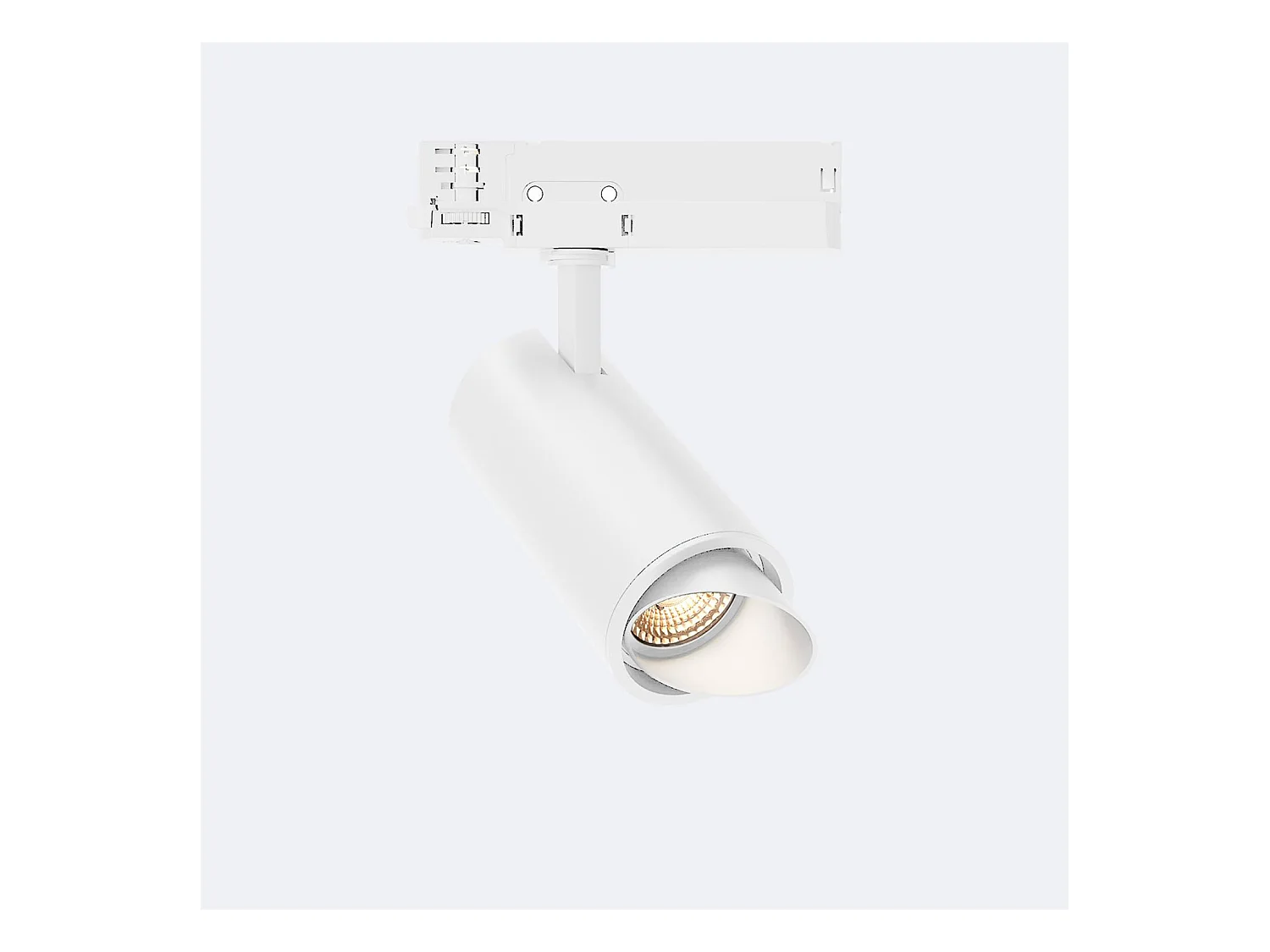 Spot LED Fasano Cylindre Biseau 20W pour Rail Triphasé Dimmable Blanc 3200K Blanc chaud