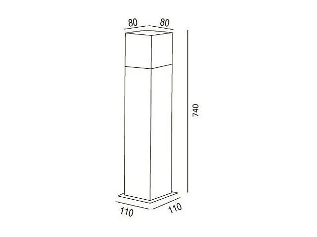 Balise Extérieure Augusta en Saillie sur Pied 74cm Blanche avec Détecteur de Présence PIR Blanc