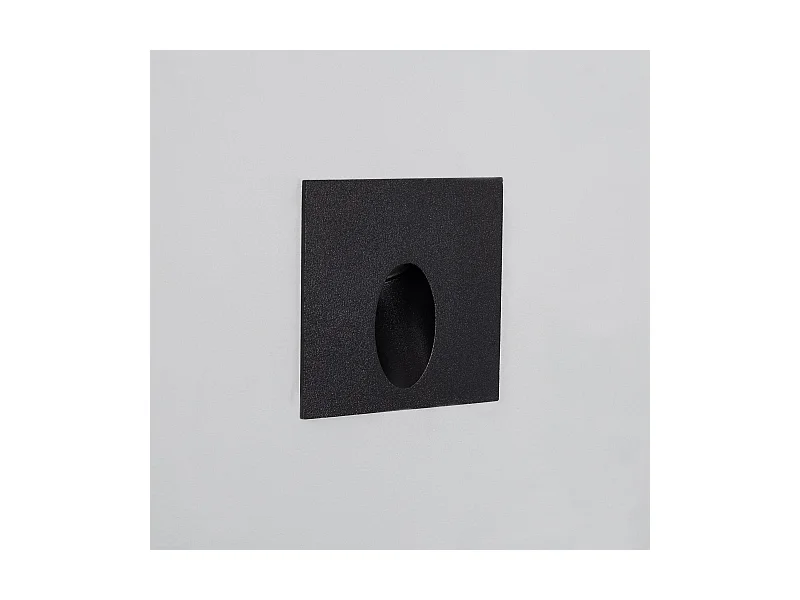 Segnapasso Esterni LED 3W Incasso Parete Quadrato Nero Ellis 4000K Bianco Naturale