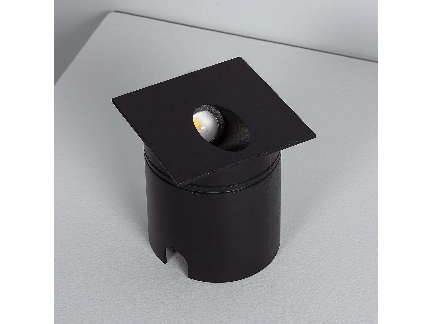 Balise Extérieure Murale LED Encastrable 3W Carrée en Aluminium Ellis Noire  4000K Blanc neutre