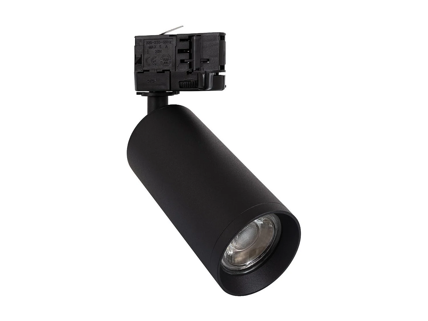 Spot à Douille sur Rail Triphasé Quartz pour Ampoule GU10 Noir