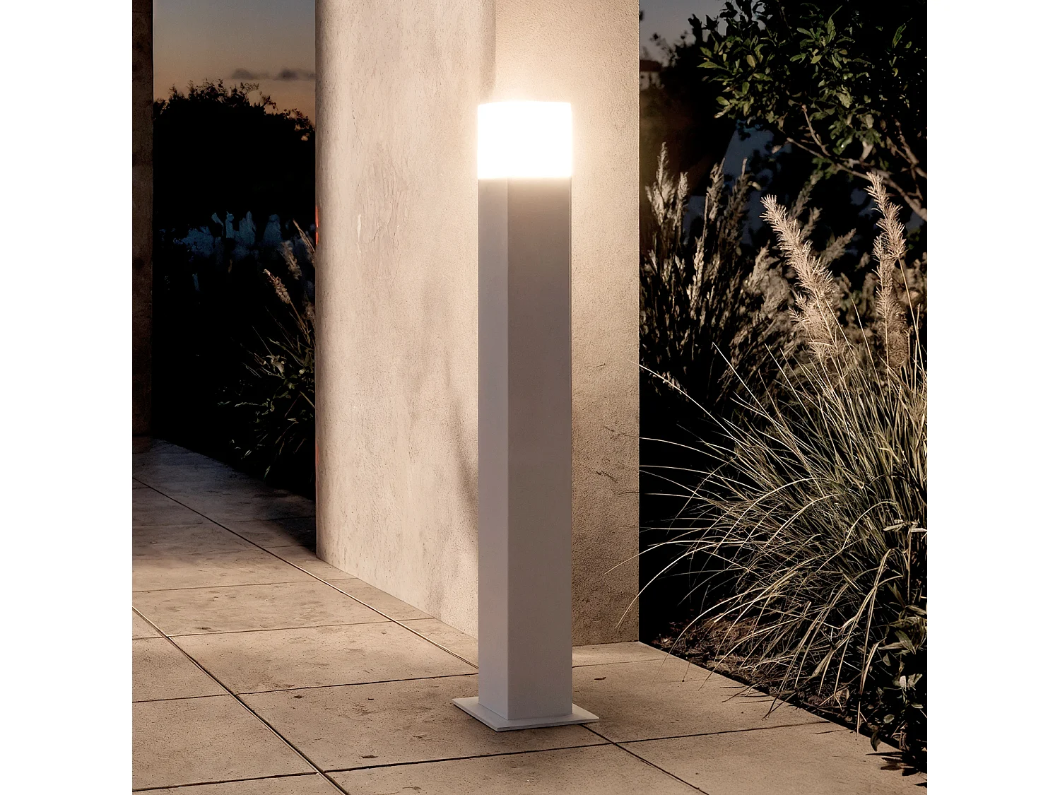 Baliza Exterior Superficie Pie 74cm Augusta Blanca Blanco