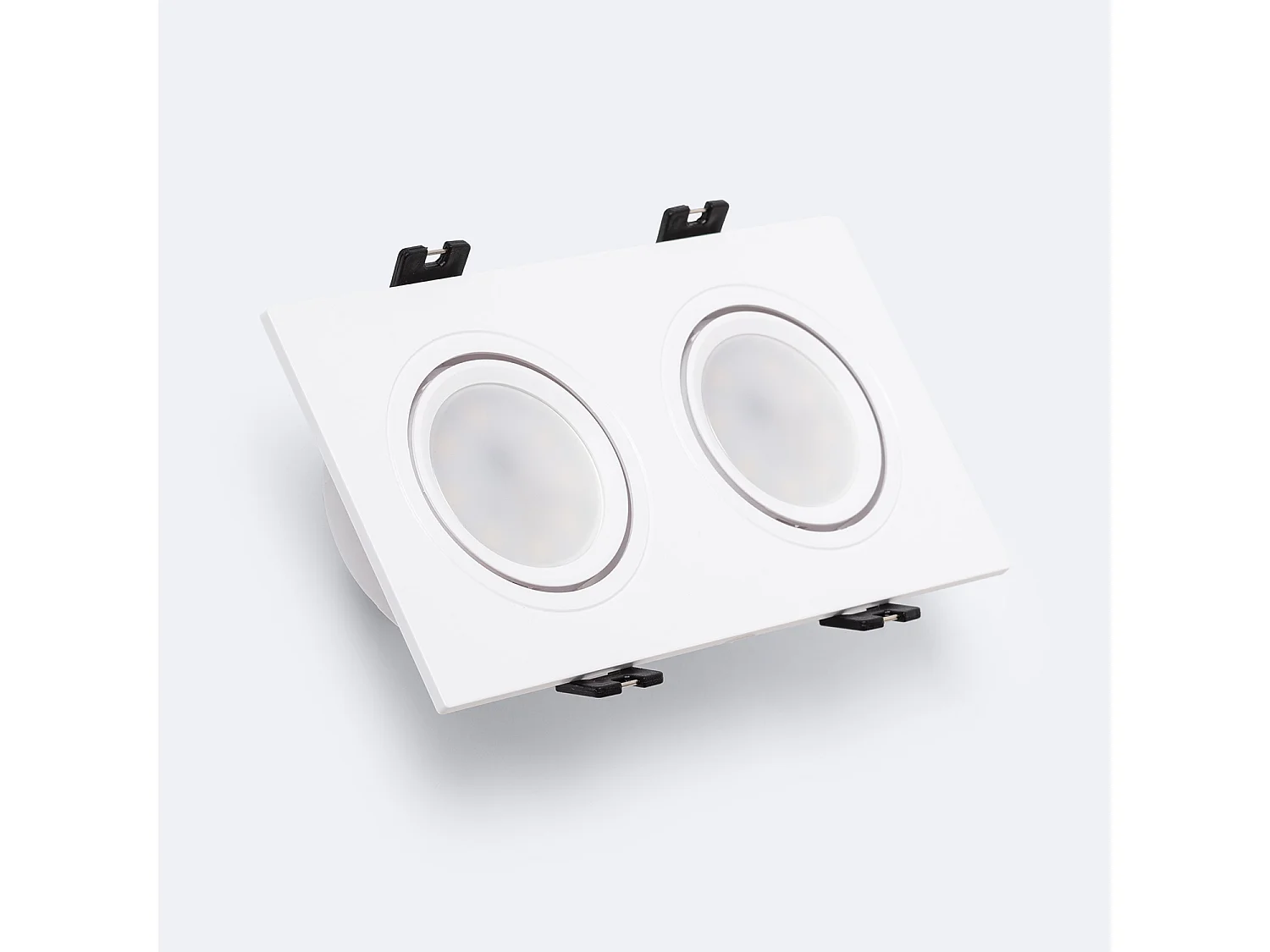 Spot LED Downlight Carré Inclinable GU10 6W Coupe 75x150mm PC No Flicker 4000K Noir Blanc neutre