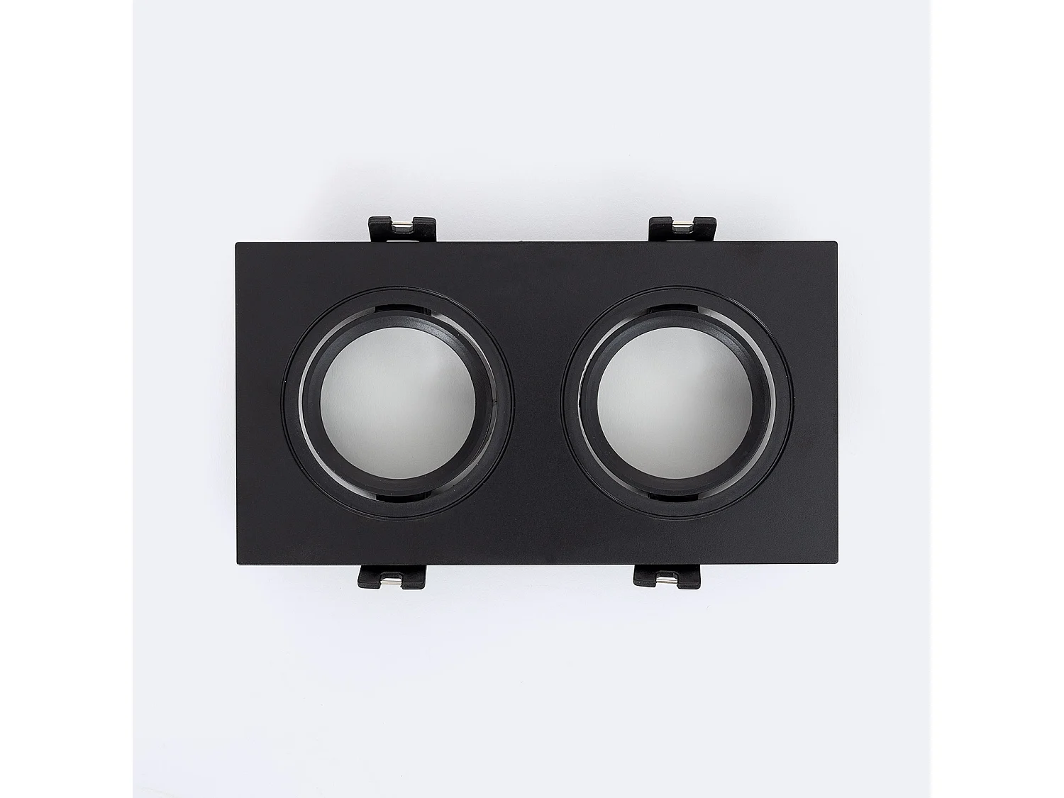 Spot LED Downlight Carré Inclinable GU10 6W Coupe 75x150mm PC No Flicker 4000K Noir Blanc neutre