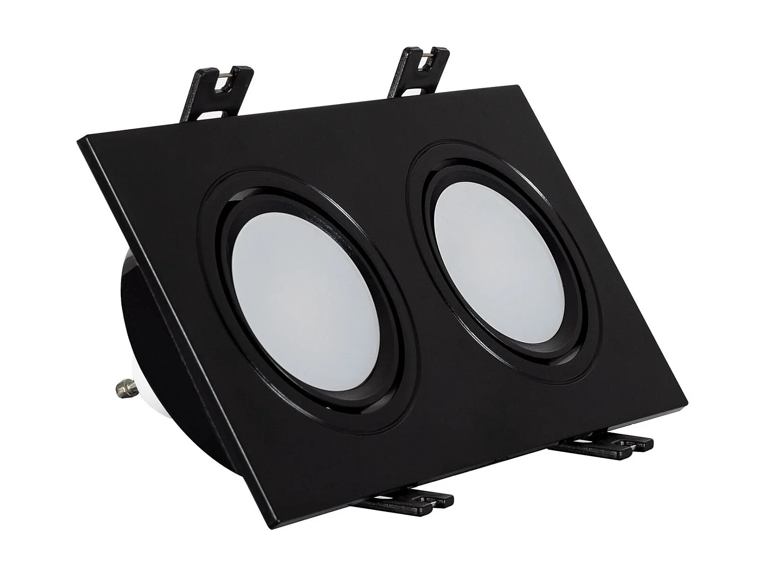 Spot LED Downlight Carré Inclinable GU10 6W Coupe 75x150mm PC No Flicker 4000K Noir Blanc neutre