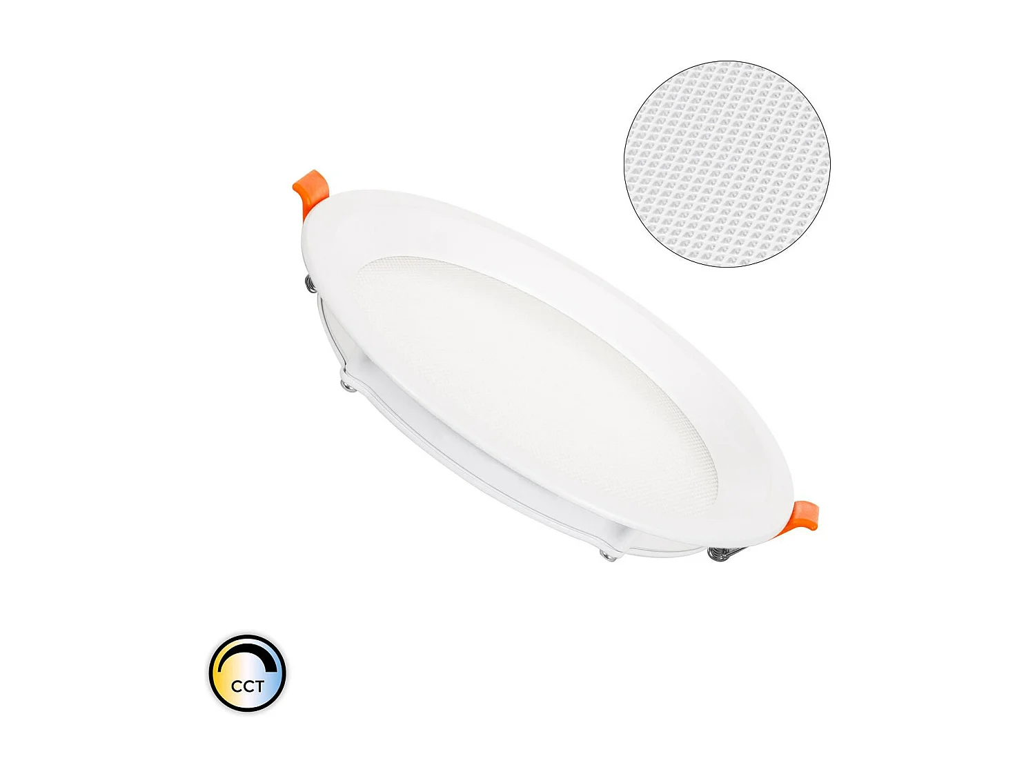 Placa LED 16W Circular CCT Seleccionable Microprismático LIFUD Corte Ø 150 mm No Flicker (2700K - 4000K - 6000K) Seleccionable (Cálido-Neutro-Frío)