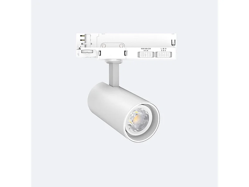 Spot LED sur Rail Triphasé 20W Fasano Dimmable CCT Blanc 3200K Blanc chaud