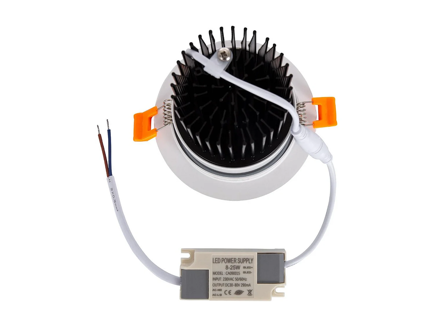 Spot Downlight LED 15W Rond COB CRI90 Coupe Ø 90 mm No Flicker 4000K Blanc neutre