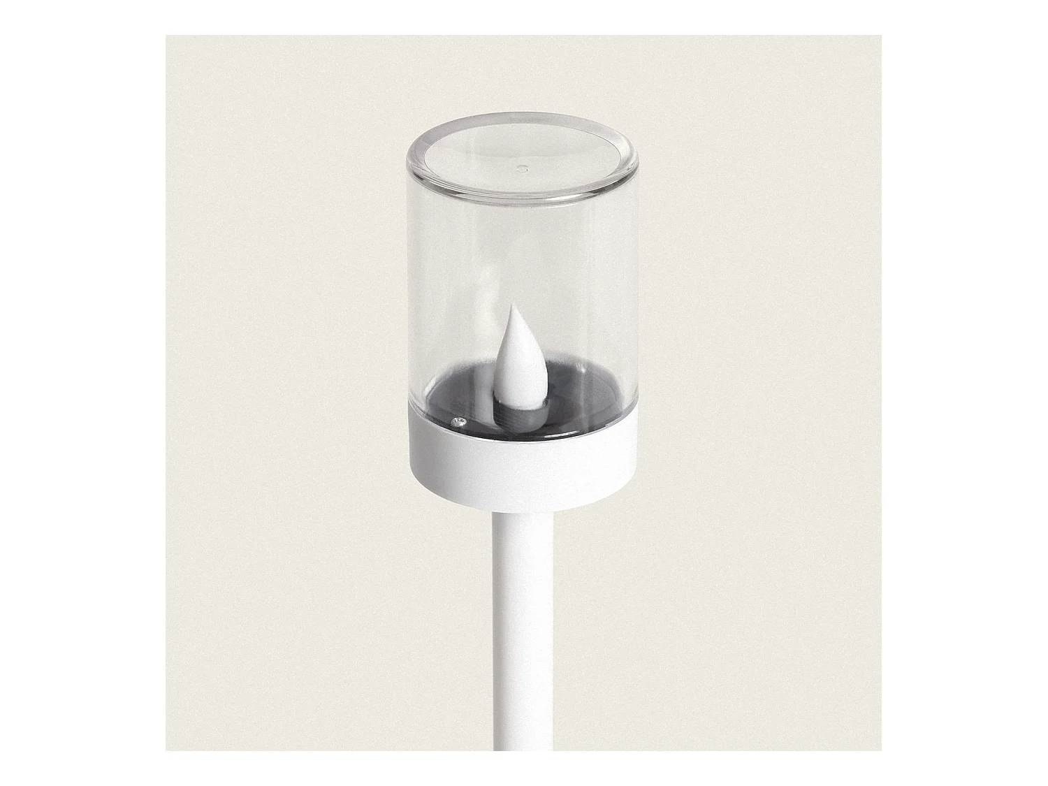 Torcia Solare da Esterno LED Effetto Fiamma con Picchetto Brako 40cm Bianco