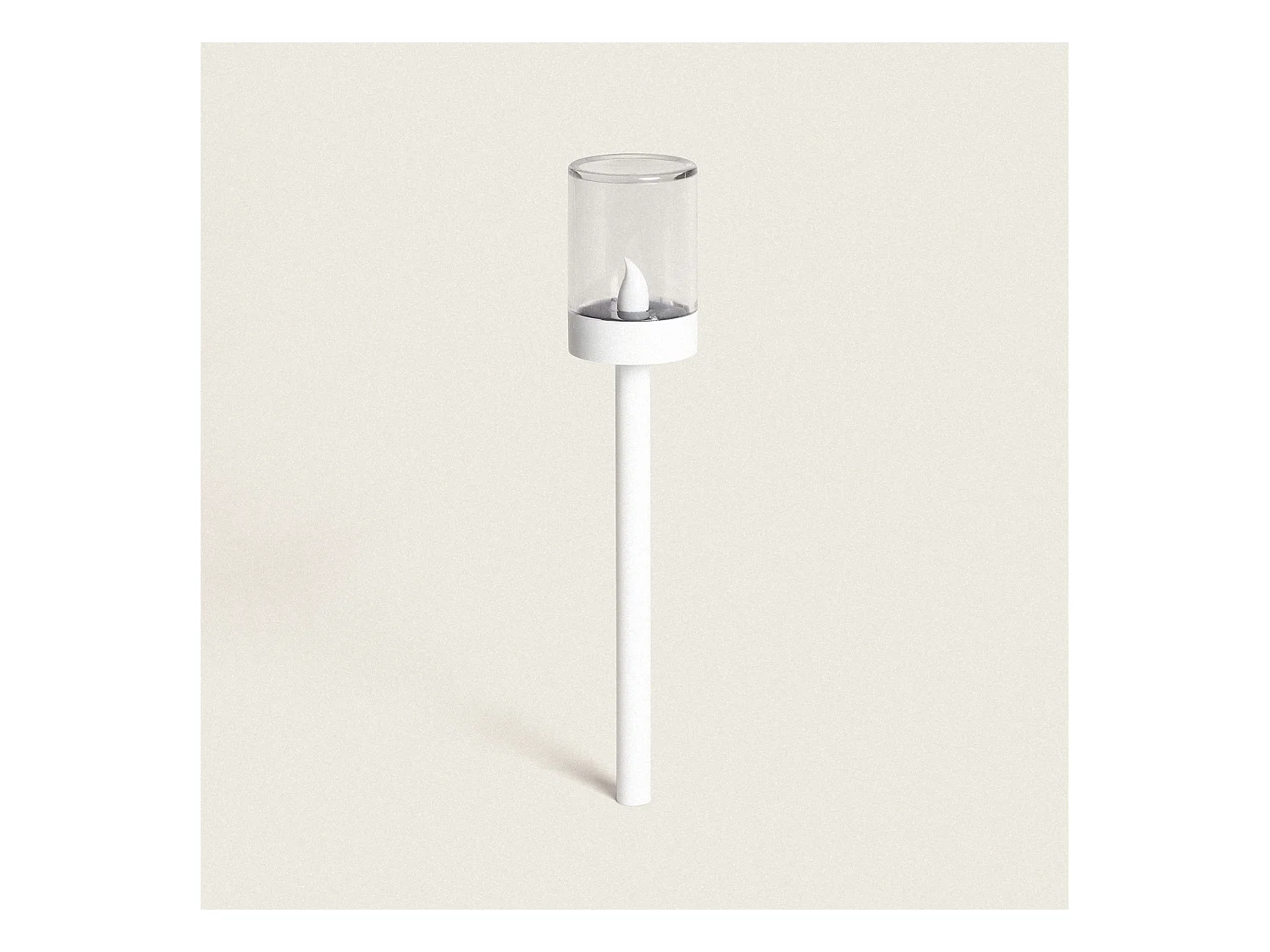 Torcia Solare da Esterno LED Effetto Fiamma con Picchetto Brako 40cm Bianco