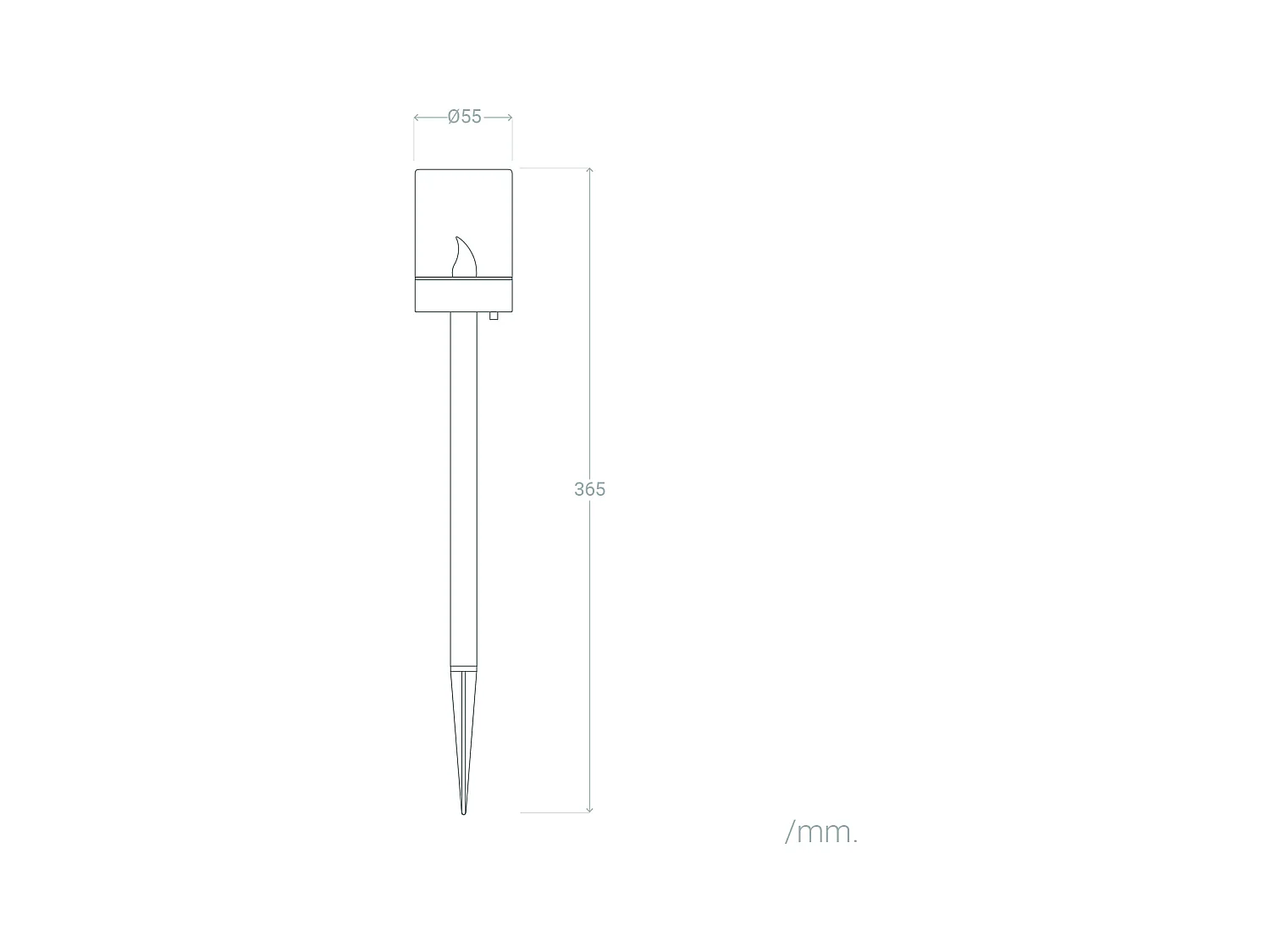 Torcia Solare da Esterno LED Effetto Fiamma con Picchetto Brako 40cm Bianco
