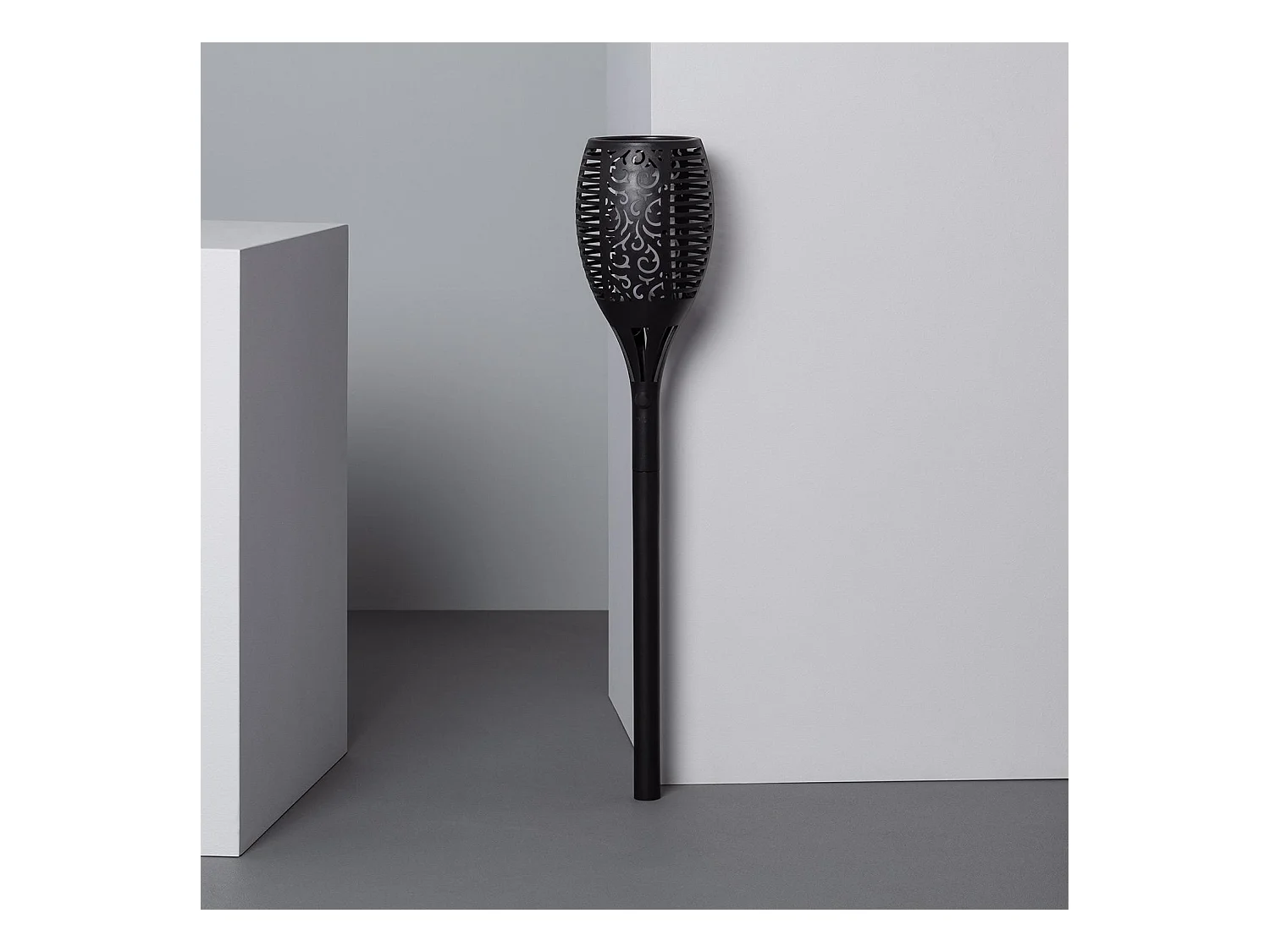 Antorcha LED Solar Efecto Llama con Pincho 1W 78cm Negro