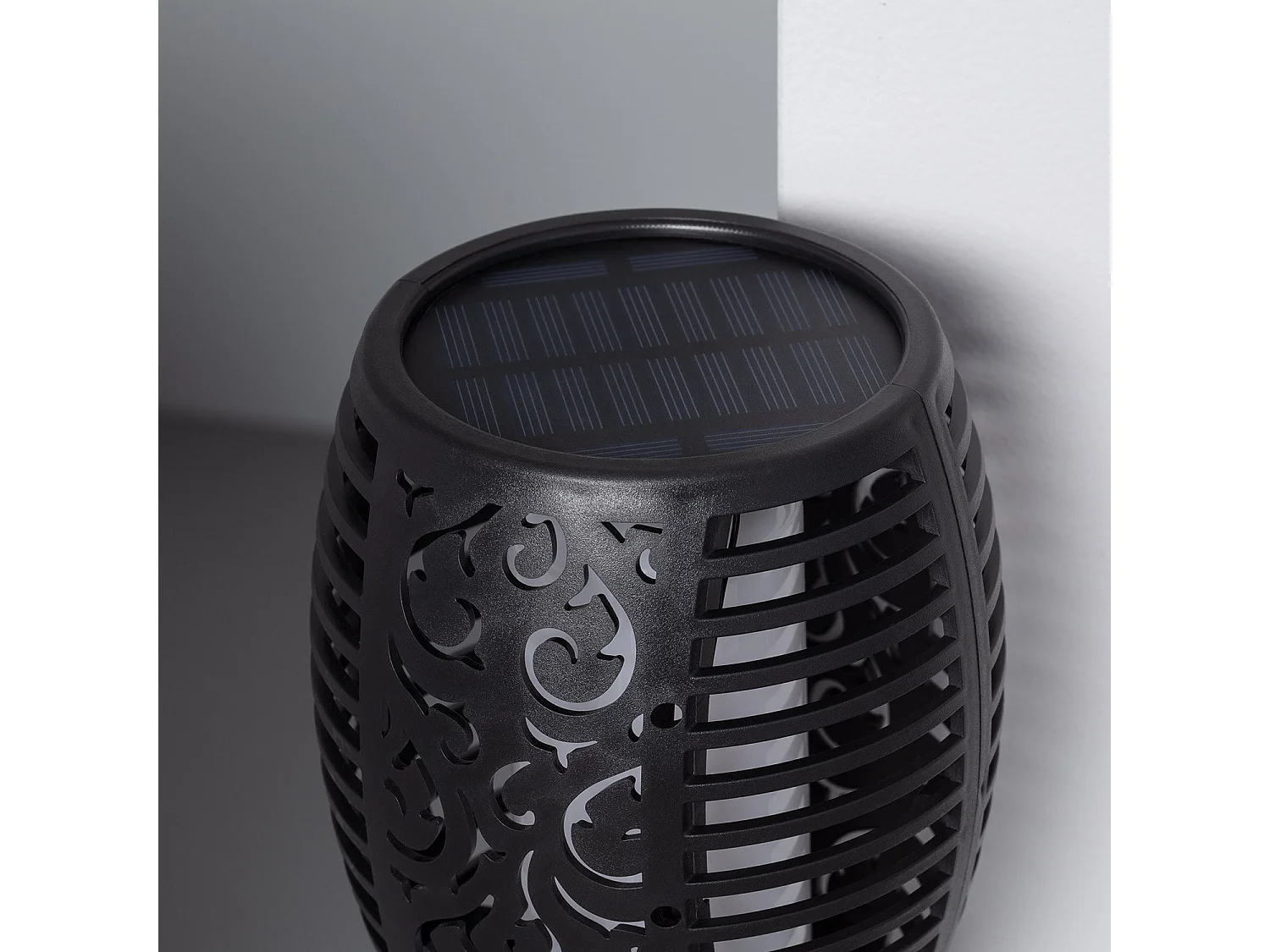 Torche LED Solaire Effet Flamme sur Piquet 1W 78cm  Noir