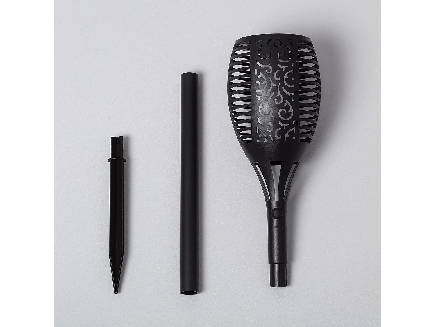 Torche LED Solaire Effet Flamme sur Piquet 1W 78cm  Noir