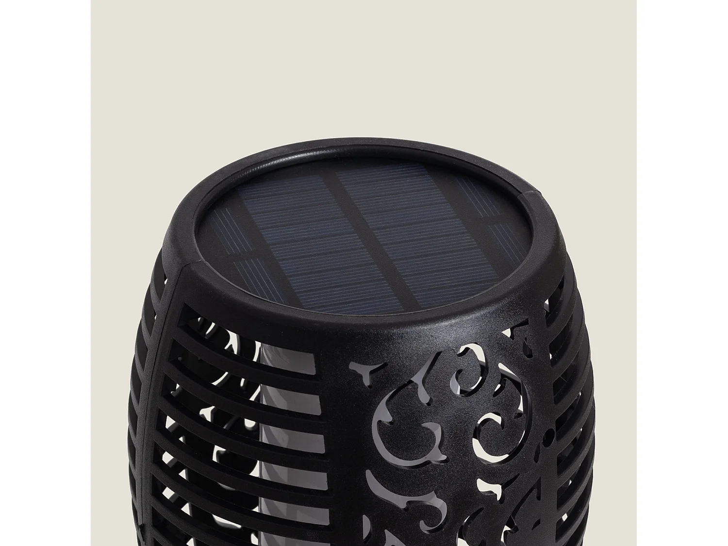 Torche LED Solaire Effet Flamme sur Piquet 1W 78cm  Noir