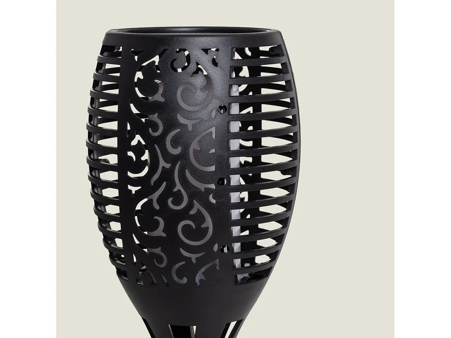 Torche LED Solaire Effet Flamme sur Piquet 1W 78cm  Noir