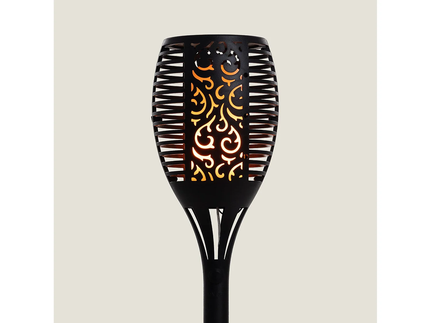 Torche LED Solaire Effet Flamme sur Piquet 1W 78cm  Noir