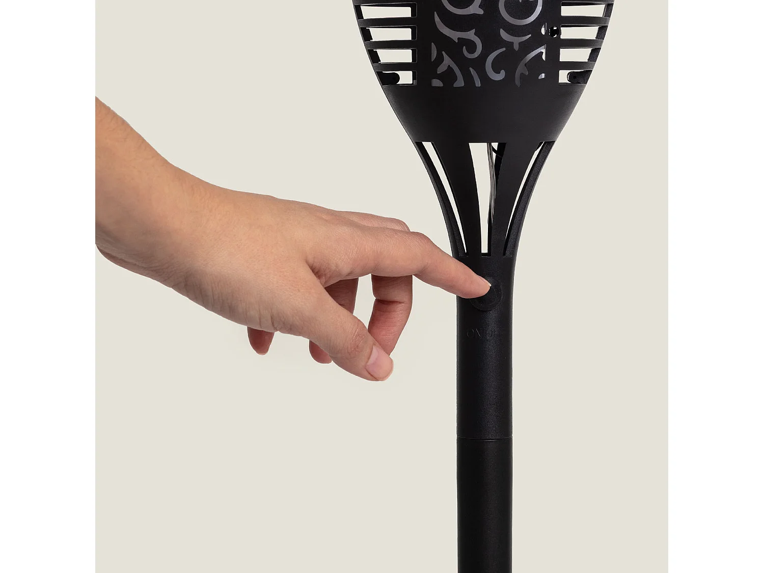 Torche LED Solaire Effet Flamme sur Piquet 1W 78cm  Noir