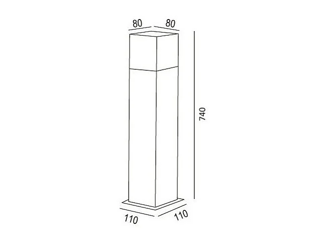 Baliza Exterior Superficie Pie 74cm Augusta Negra