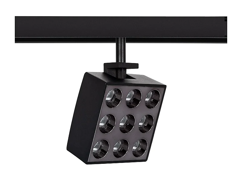 Spot LED sur Rail Magnétique 20mm 15W Optic 48V Noir 3000K Blanc chaud