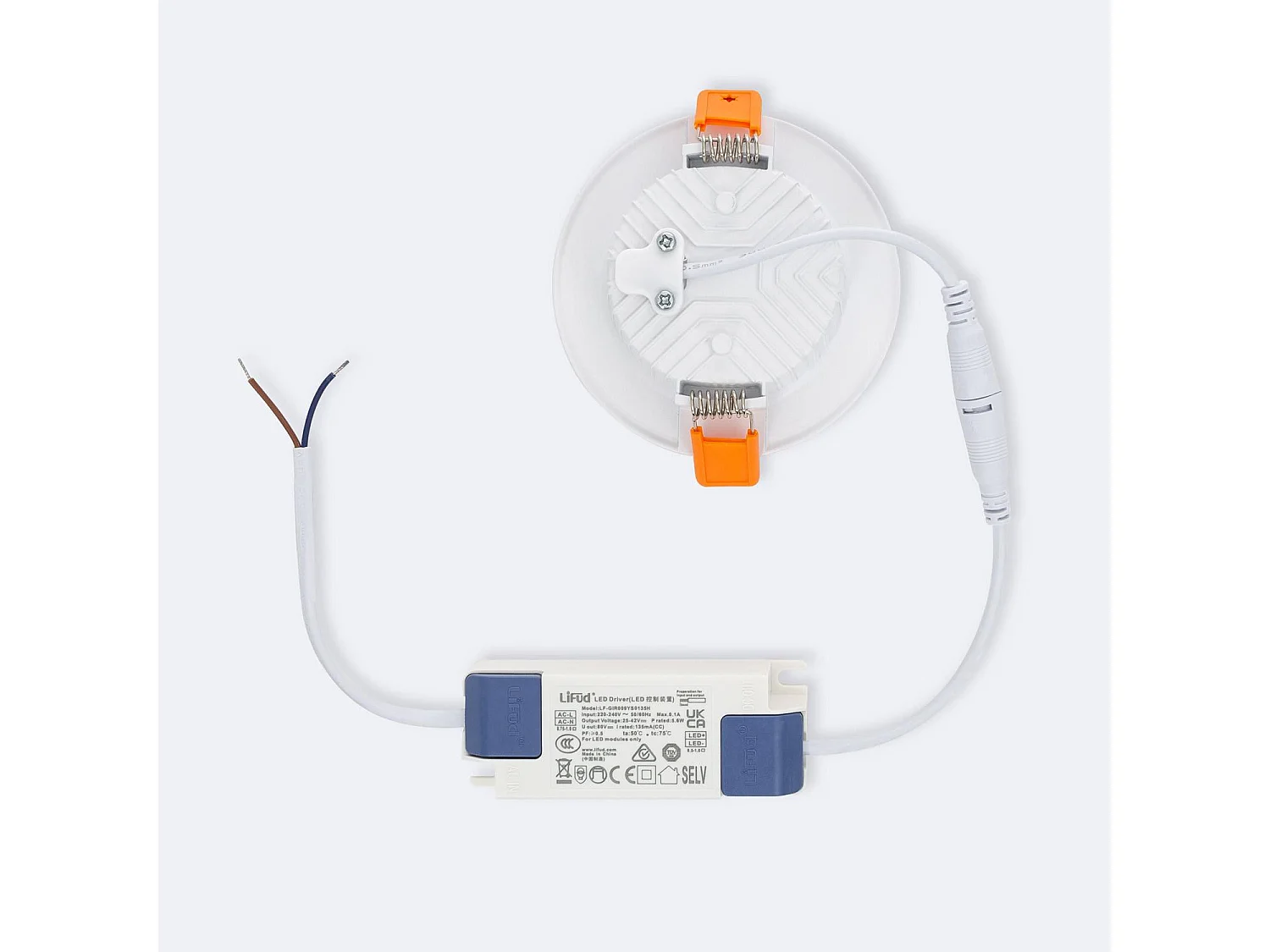 Downlight LED 10W Rond Chip  Aero 110 lm/W  Coupe Ø 80 mm 4000K Blanc neutre