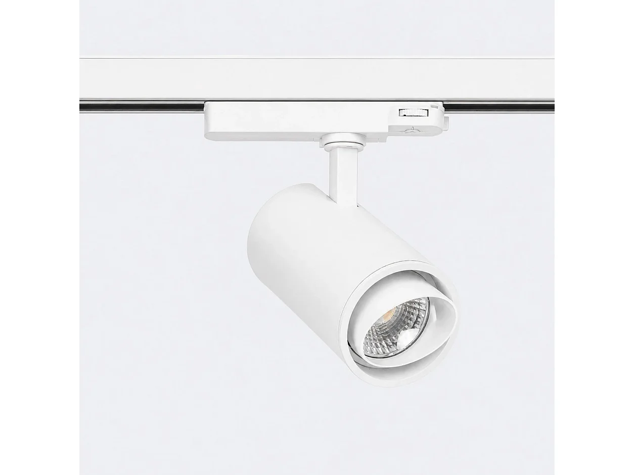 Spot LED Fasano Cylindre Biseau 30W CCT Sélectionnable pour Rail Triphasé Dimmable Blanc 2700K - 3200K - 4000K Sélectionnable