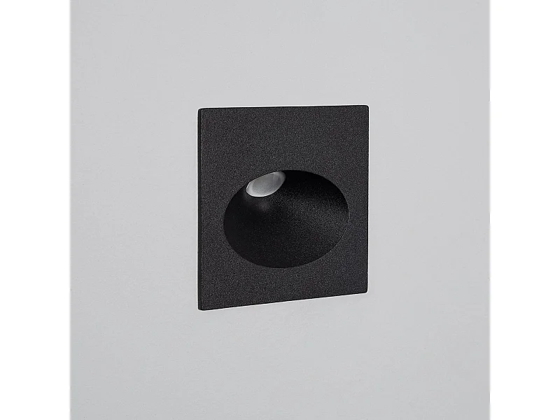 Baliza Exterior LED 3W Empotrable Pared Cuadrado Negro Coney