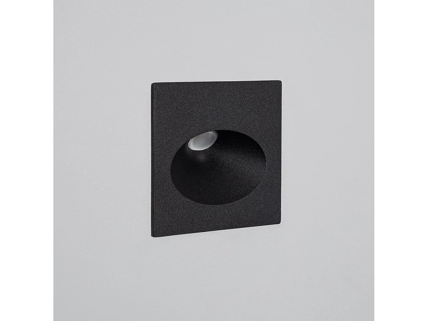 Baliza Exterior LED 3W Empotrable Pared Cuadrado Negro Coney