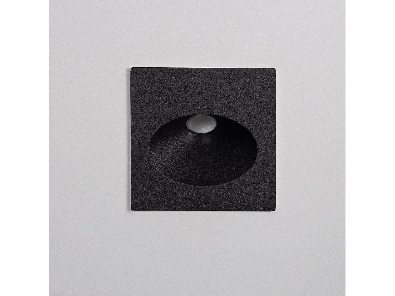 Baliza Exterior LED 3W Empotrable Pared Cuadrado Negro Coney