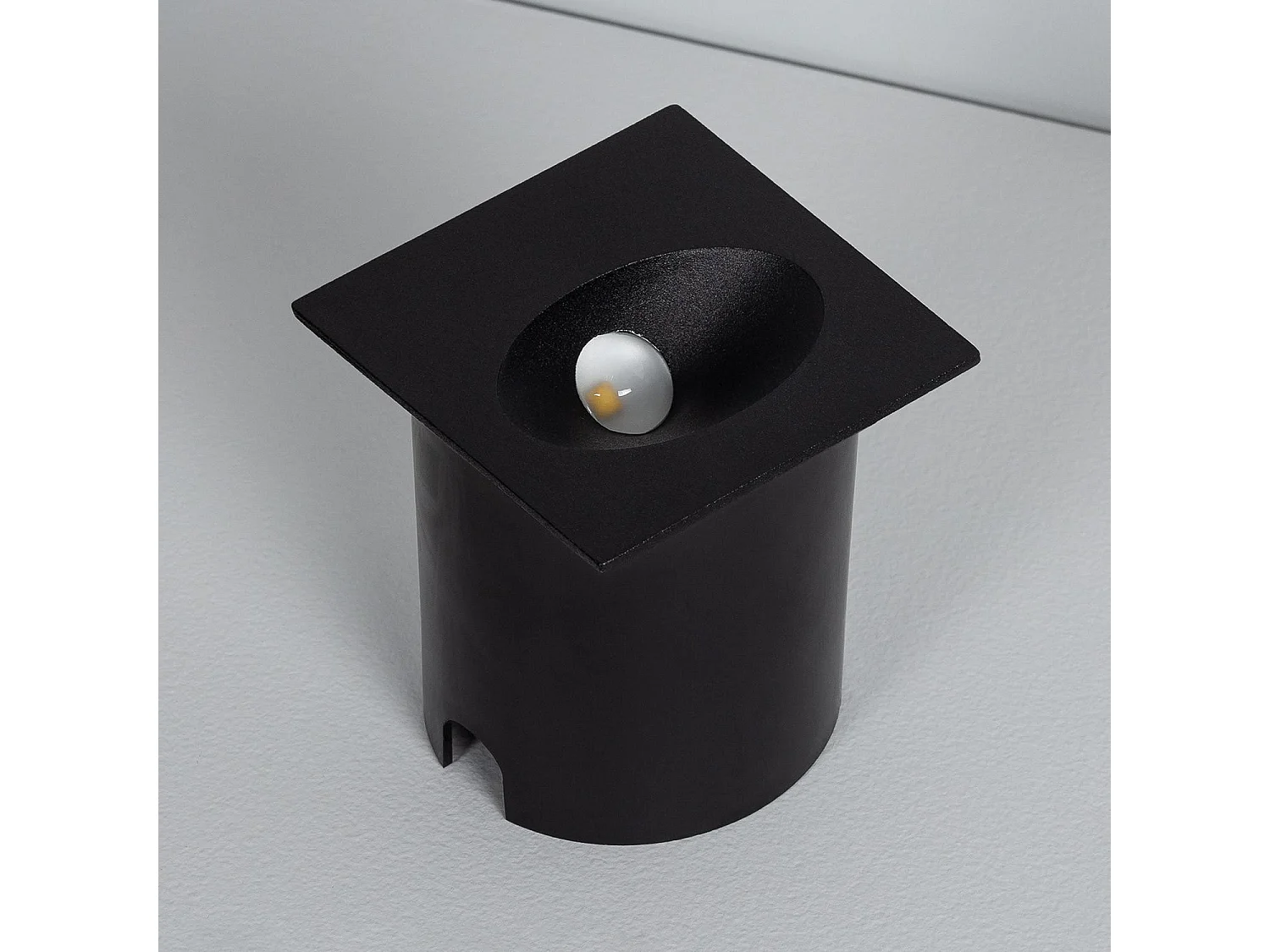 Baliza Exterior LED 3W Empotrable Pared Cuadrado Negro Coney