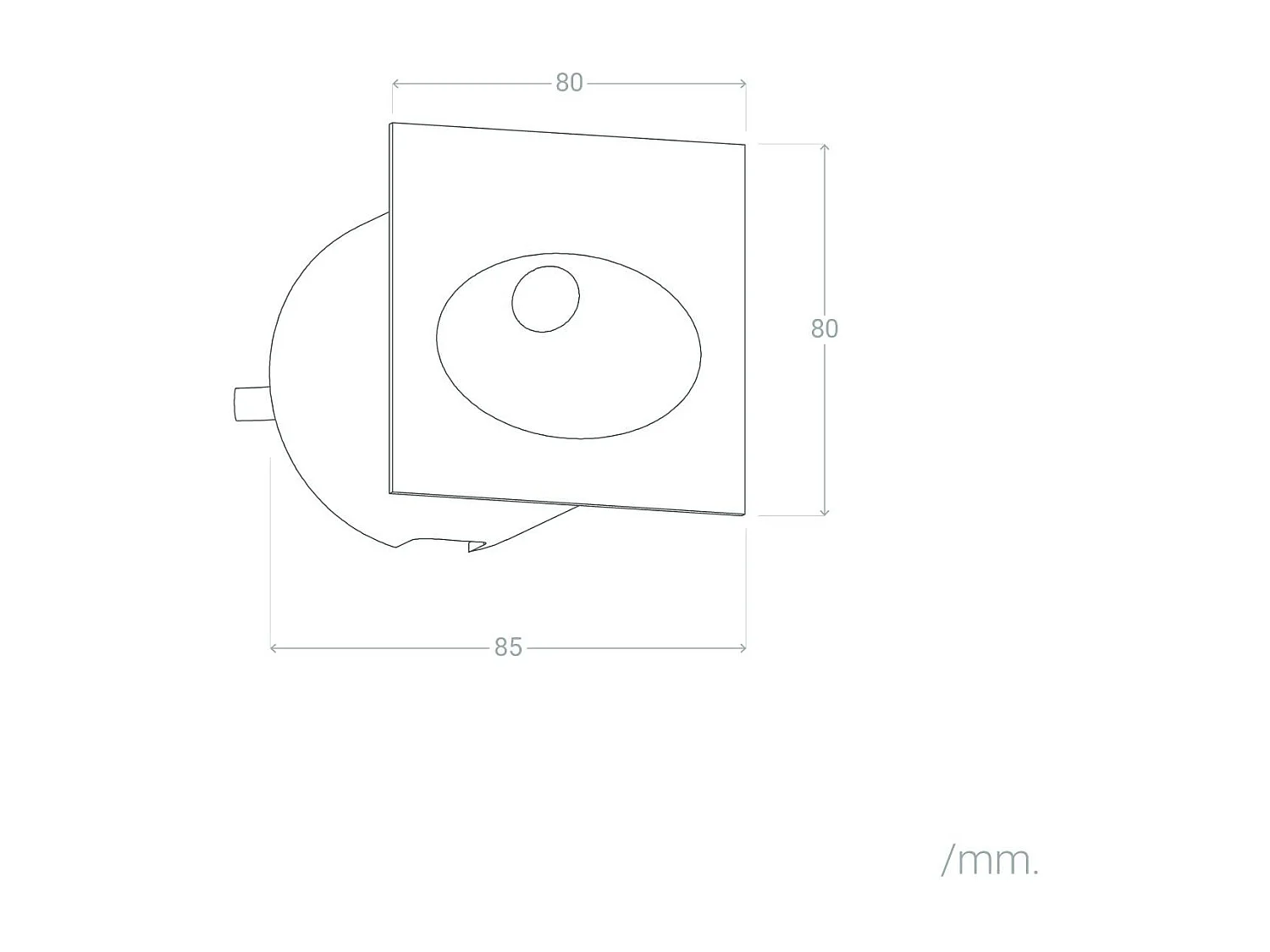 Baliza Exterior LED 3W Empotrable Pared Cuadrado Negro Coney