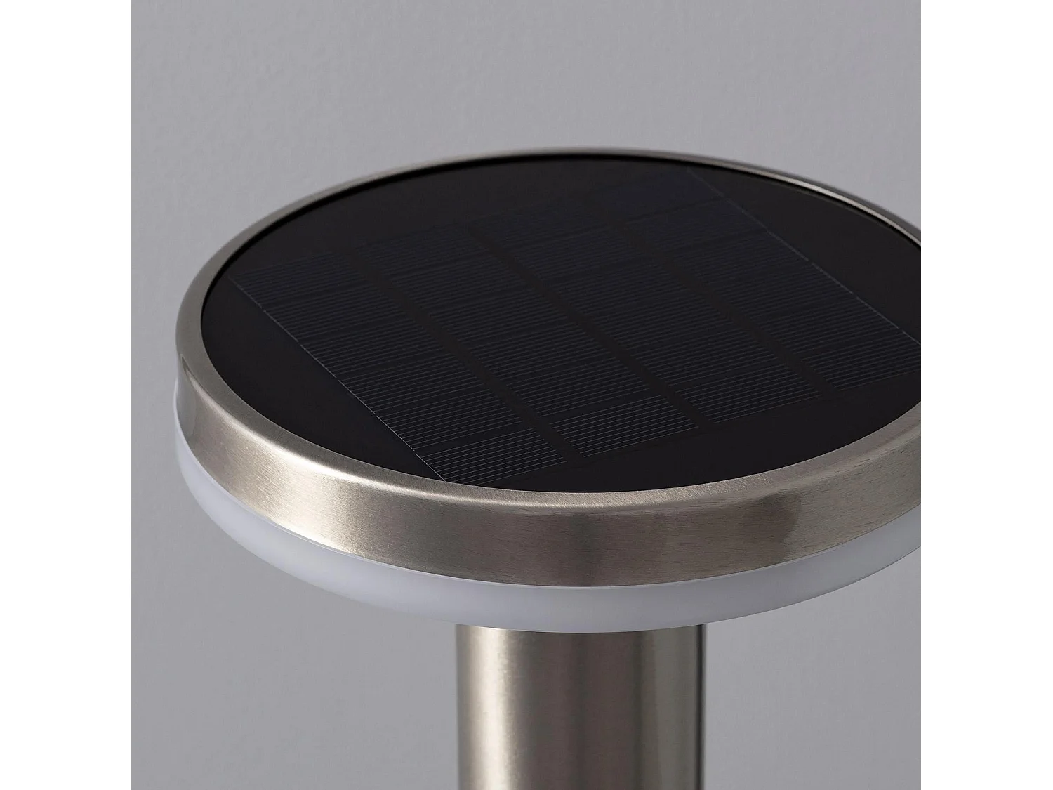 Balise LED Solaire Extérieure Helios Inox 6W en Saillie sur Pied 45cm avec Détecteur de Mouvement Helios Inox 3000K Blanc chaud