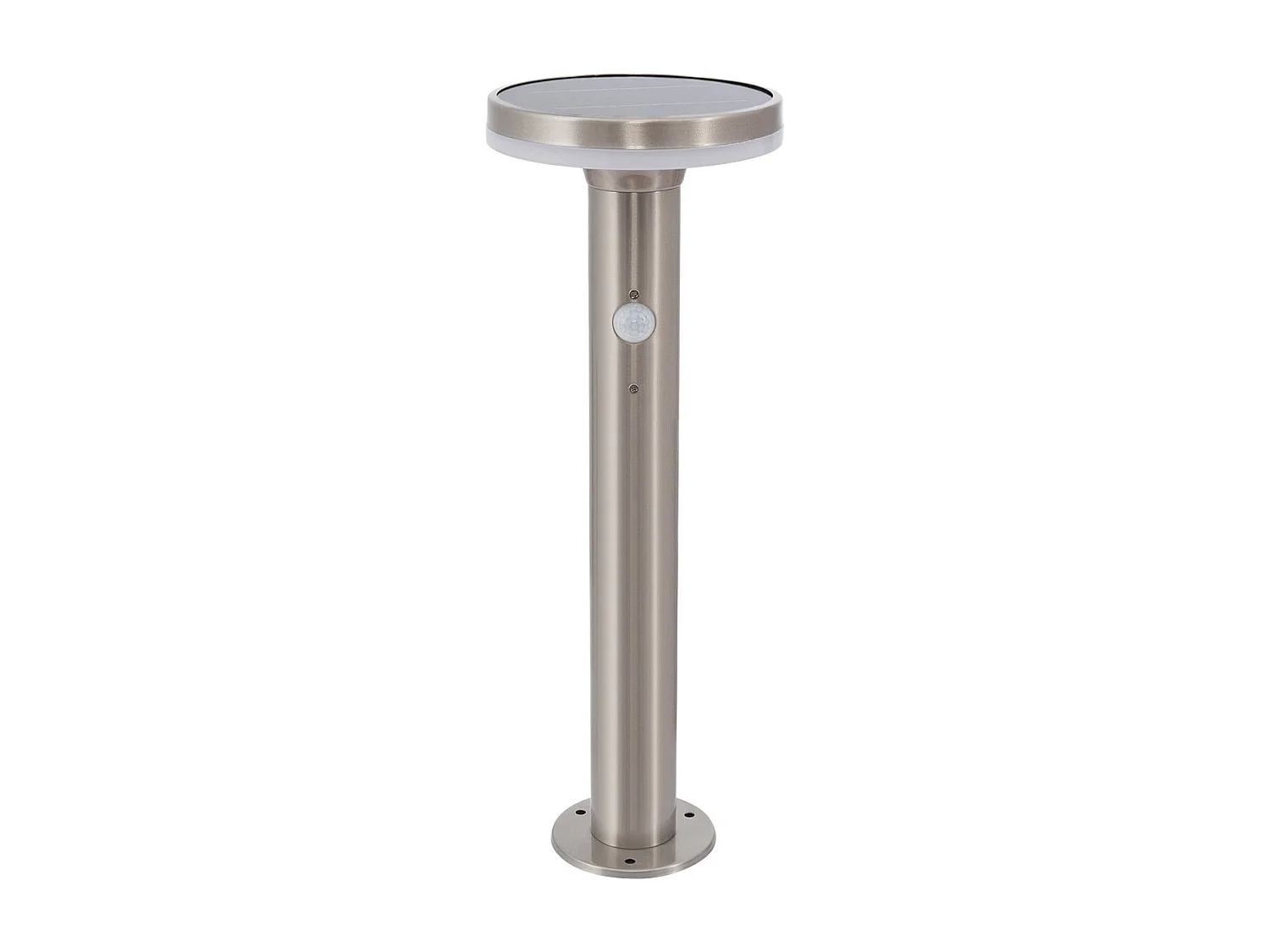 Balise LED Solaire Extérieure Helios Inox 6W en Saillie sur Pied 45cm avec Détecteur de Mouvement Helios Inox 3000K Blanc chaud