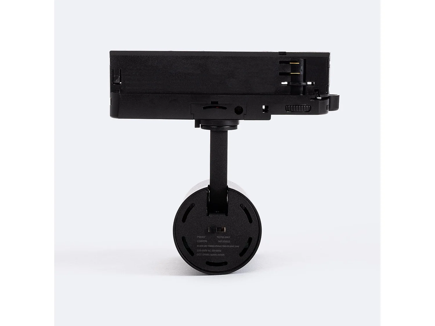 Spot LED sur Rail Triphasé 20W Carlo CCT Sélectionnable Noir Sélectionnable (2700K - 3500K - 4000K)