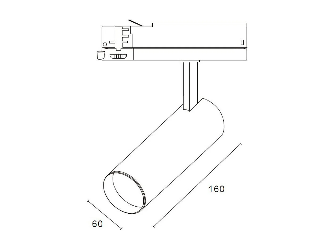Spot LED sur Rail Triphasé 20W Carlo CCT Sélectionnable Noir Sélectionnable (2700K - 3500K - 4000K)
