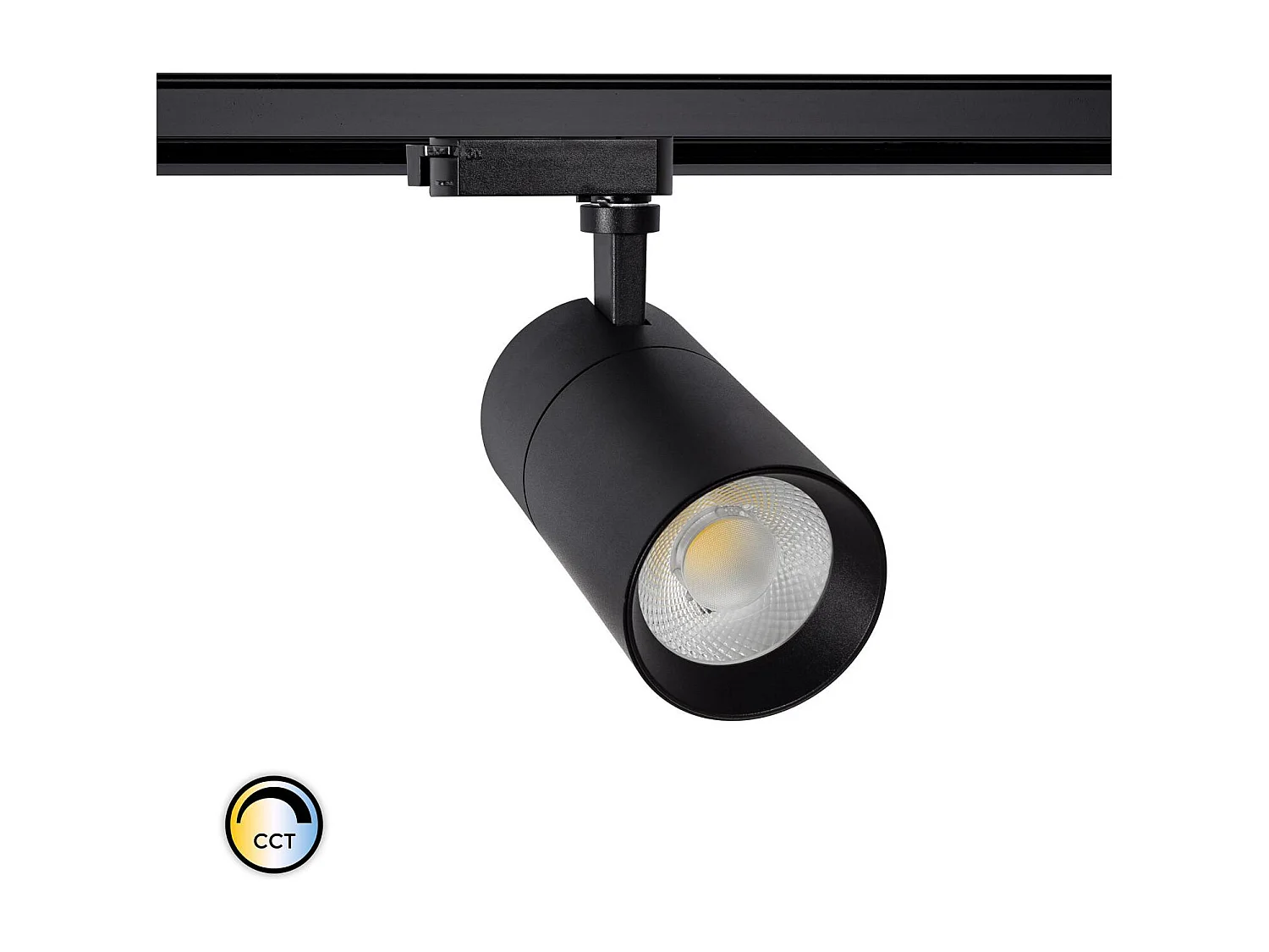 Spot LED sur Rail Monophasé 30W Mallet Dimmable CCT Sélectionnable Blanc