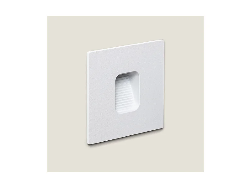 Baliza Exterior LED 2W Empotrable Pared Cuadrado Blanco Olite 2700K Blanco Cálido