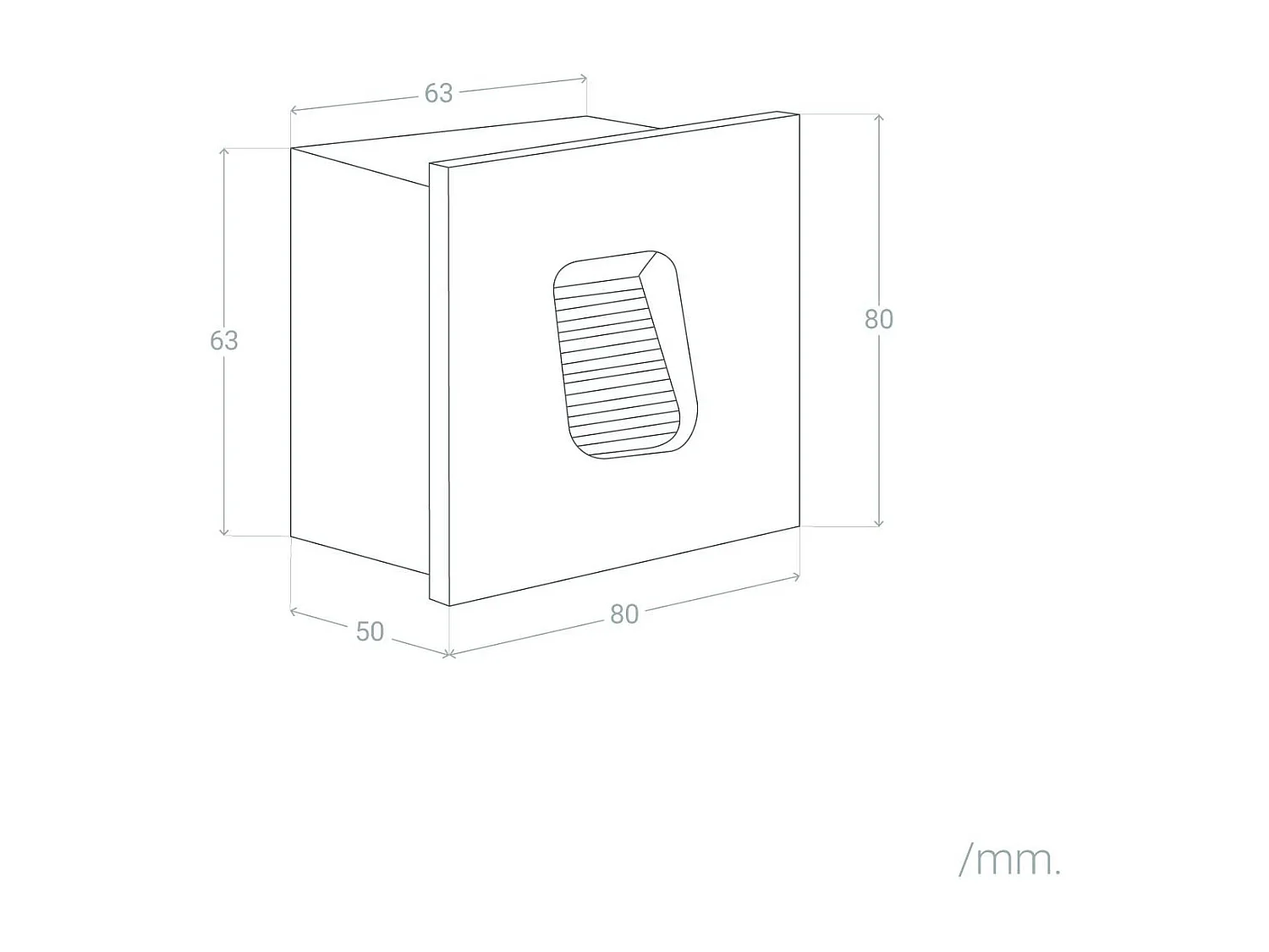 Balise LED Extérieure 2W Encastrable au Mur Carrée Olite Blanche 2700K Blanc chaud