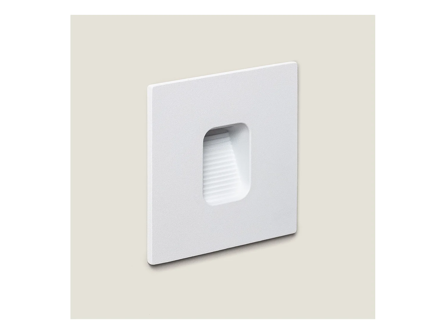 Balise LED Extérieure 2W Encastrable au Mur Carrée Olite Blanche 2700K Blanc chaud