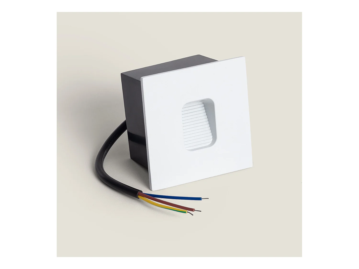 Balise LED Extérieure 2W Encastrable au Mur Carrée Olite Blanche 2700K Blanc chaud