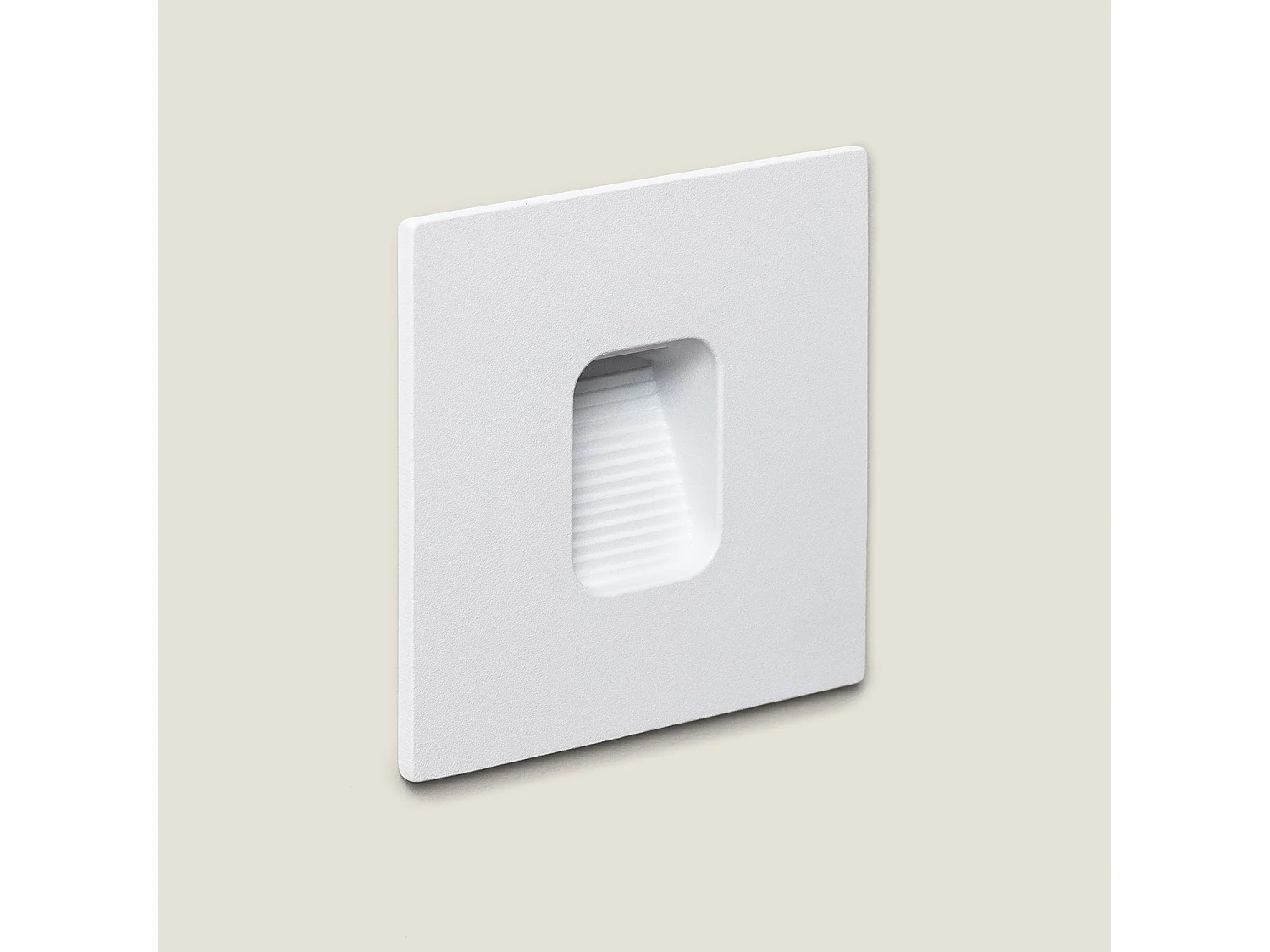 Baliza Exterior LED 2W Empotrable Aluminio Pared Cuadrado Blanco Olite 2700K Blanco Cálido