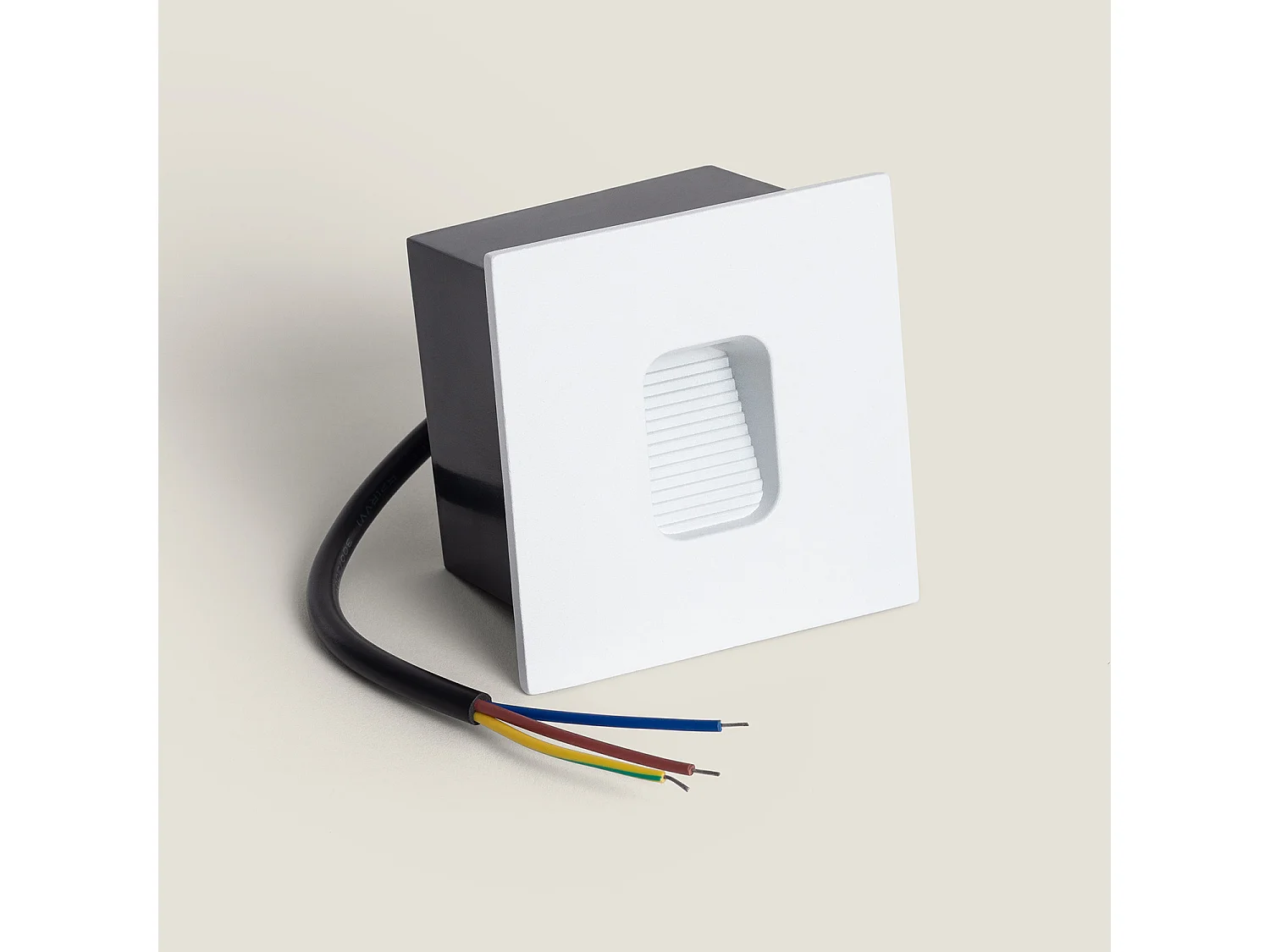 Baliza Exterior LED 2W Empotrable Aluminio Pared Cuadrado Blanco Olite 2700K Blanco Cálido