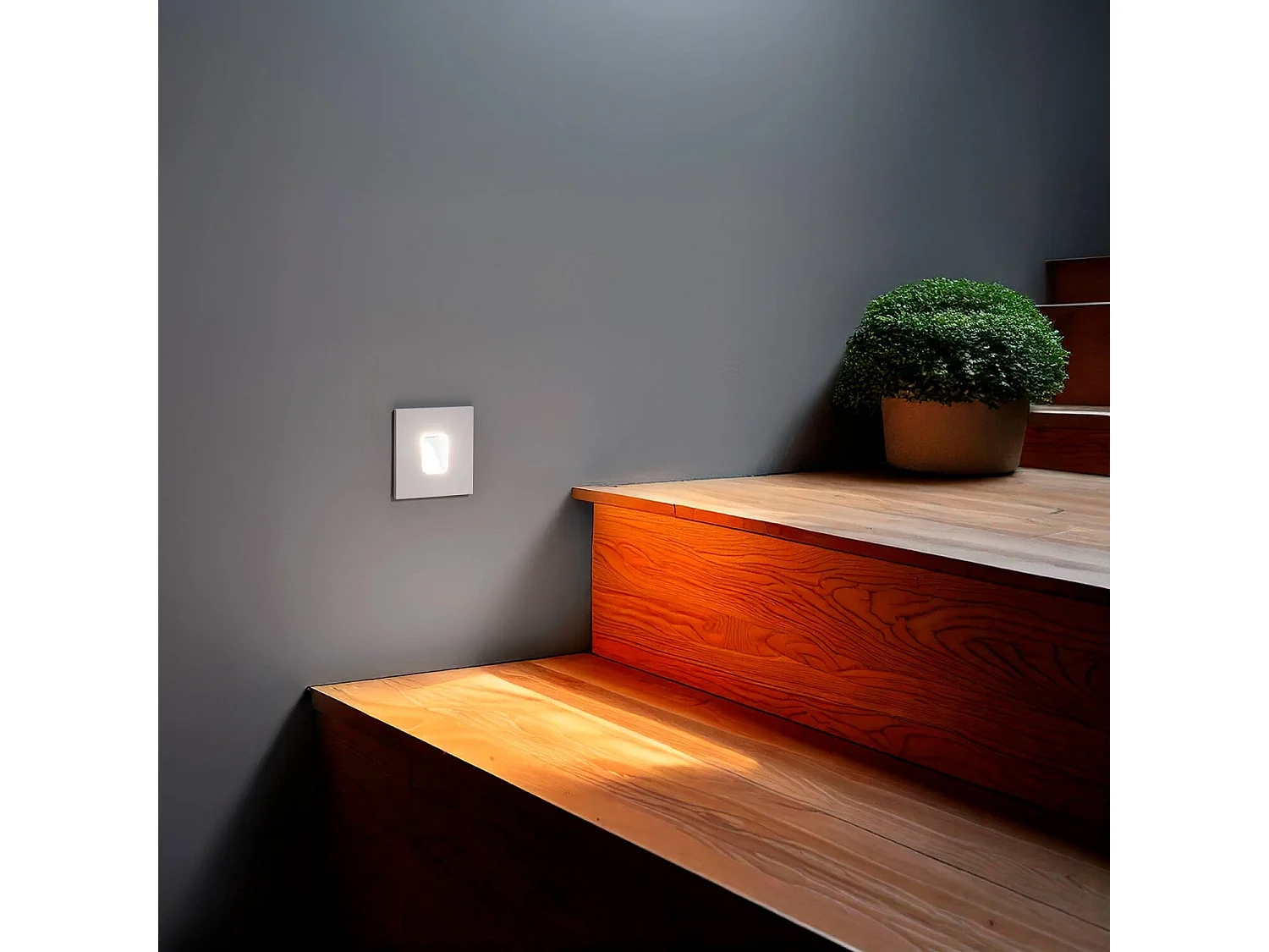 Baliza Exterior LED 2W Empotrable Aluminio Pared Cuadrado Blanco Olite 2700K Blanco Cálido