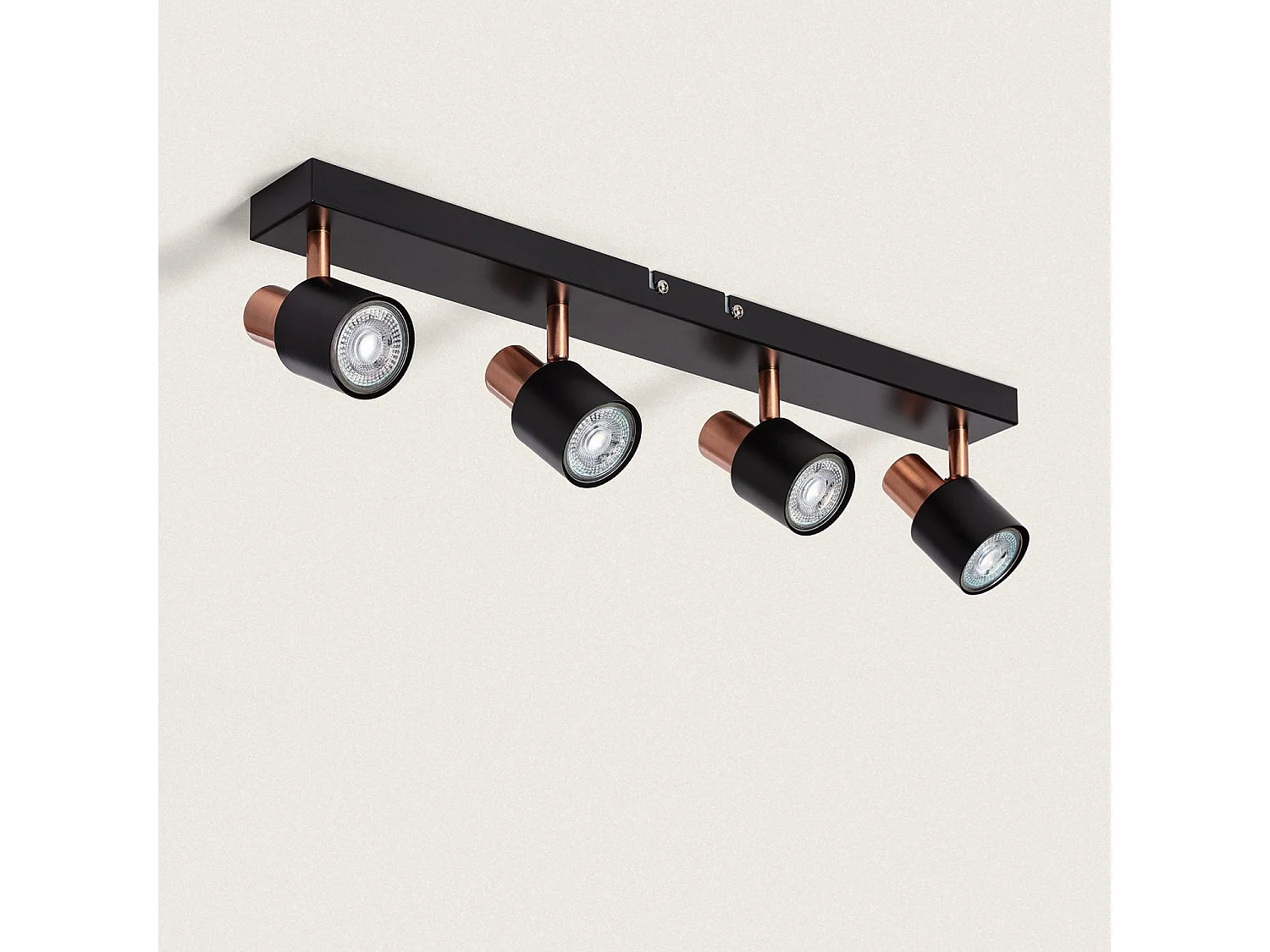 Lámpara de Techo Orientable Metal 4 Focos Ciro Black Rose Large Negro