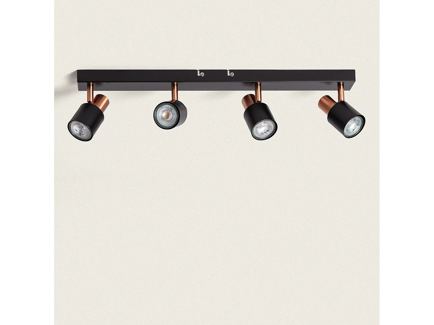 Lámpara de Techo Orientable Metal 4 Focos Ciro Black Rose Large Negro