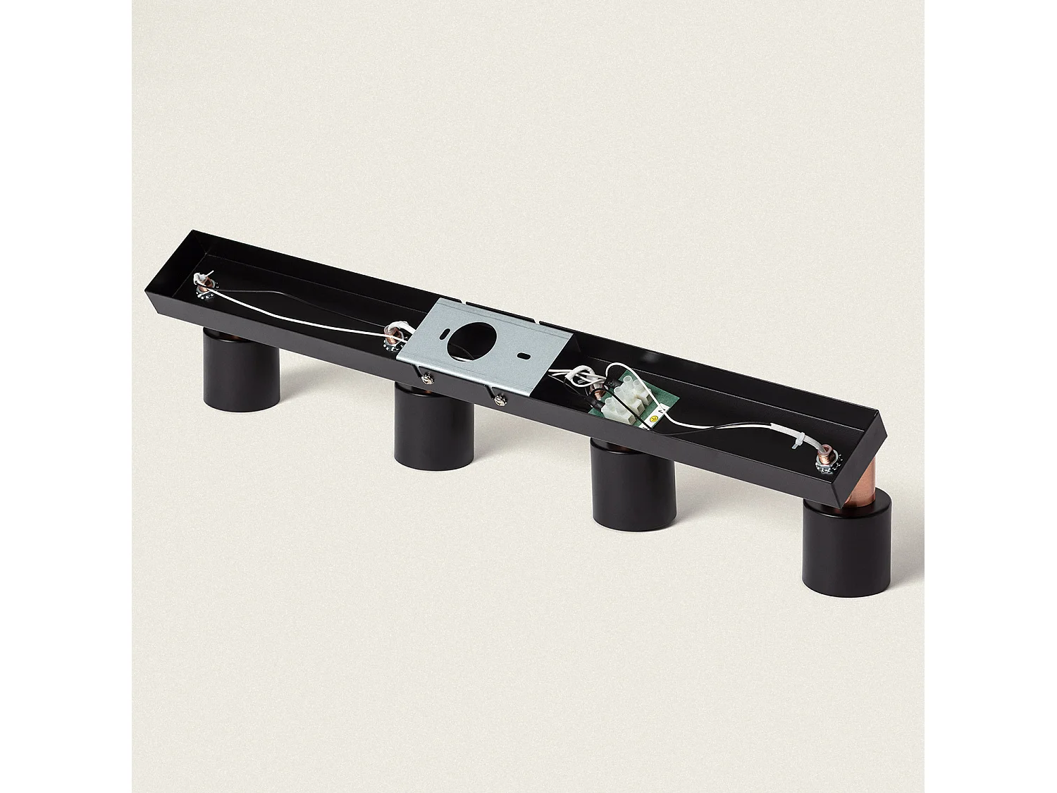 Lámpara de Techo Orientable Metal 4 Focos Ciro Black Rose Large Negro